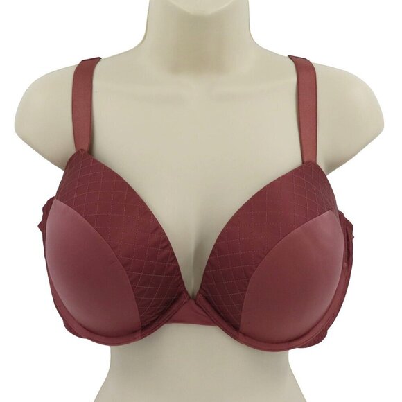 Victorias Secret 38DD Bra Very Sexy Push Up Mauve Quilted Mesh Sides Underwire - Picture 1 of 15